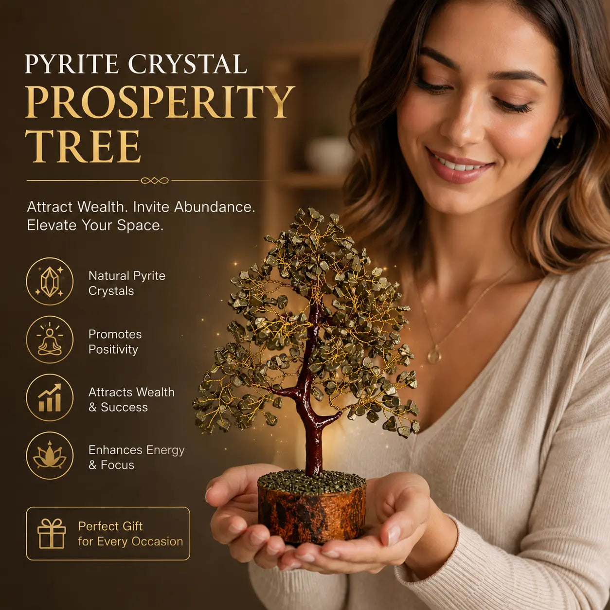 Pyrite Crystal Prosperity Tree