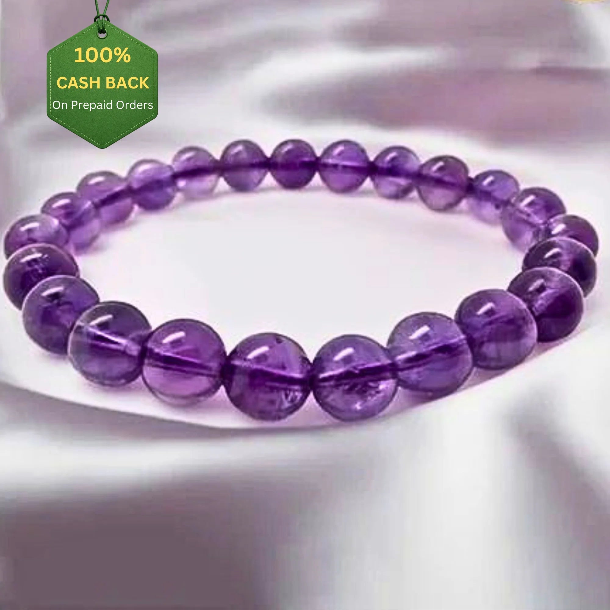 Amethyst Stretchable Bracelet(Lab Certified) - Pure Mantra