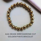 Golden Pyrite Diamond Cut Bracelet(Lab Certified) - Pure Mantra