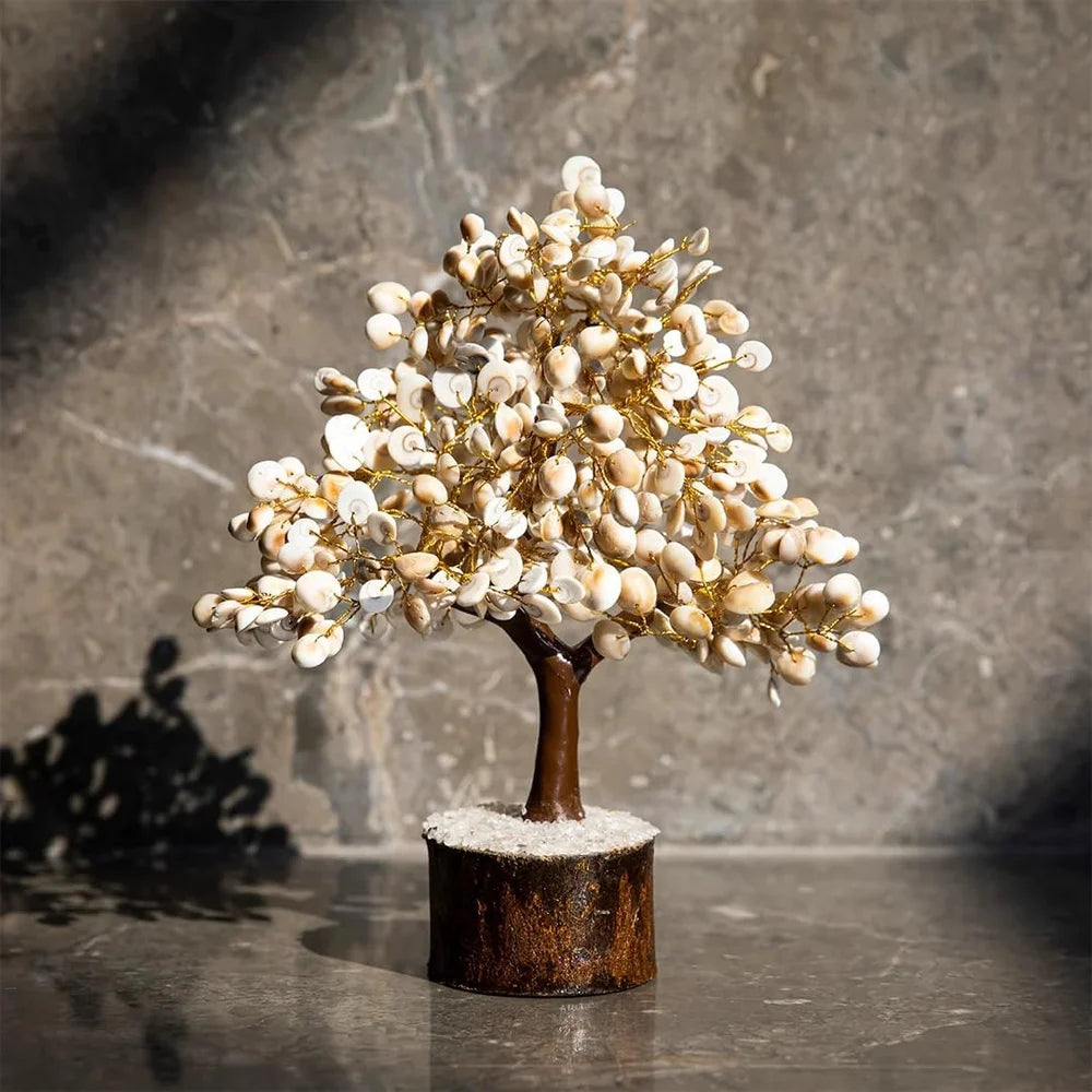 Gomti Chakra White Shell Crystal Tree for Vastu