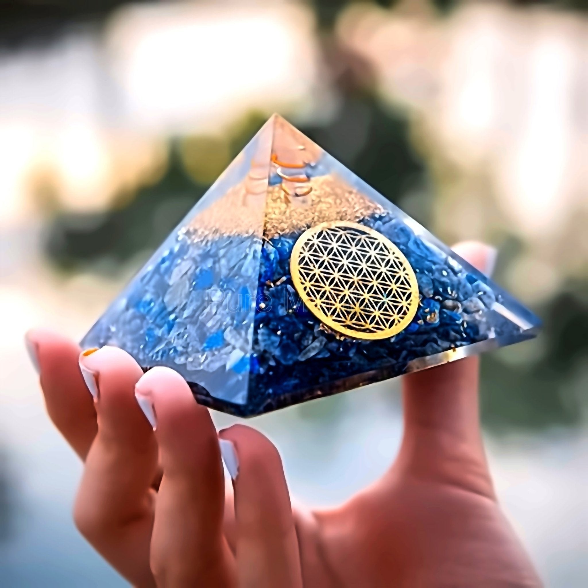 Lapis Lazuli Orgone Pyramid(Lab Certified) - Pure Mantra
