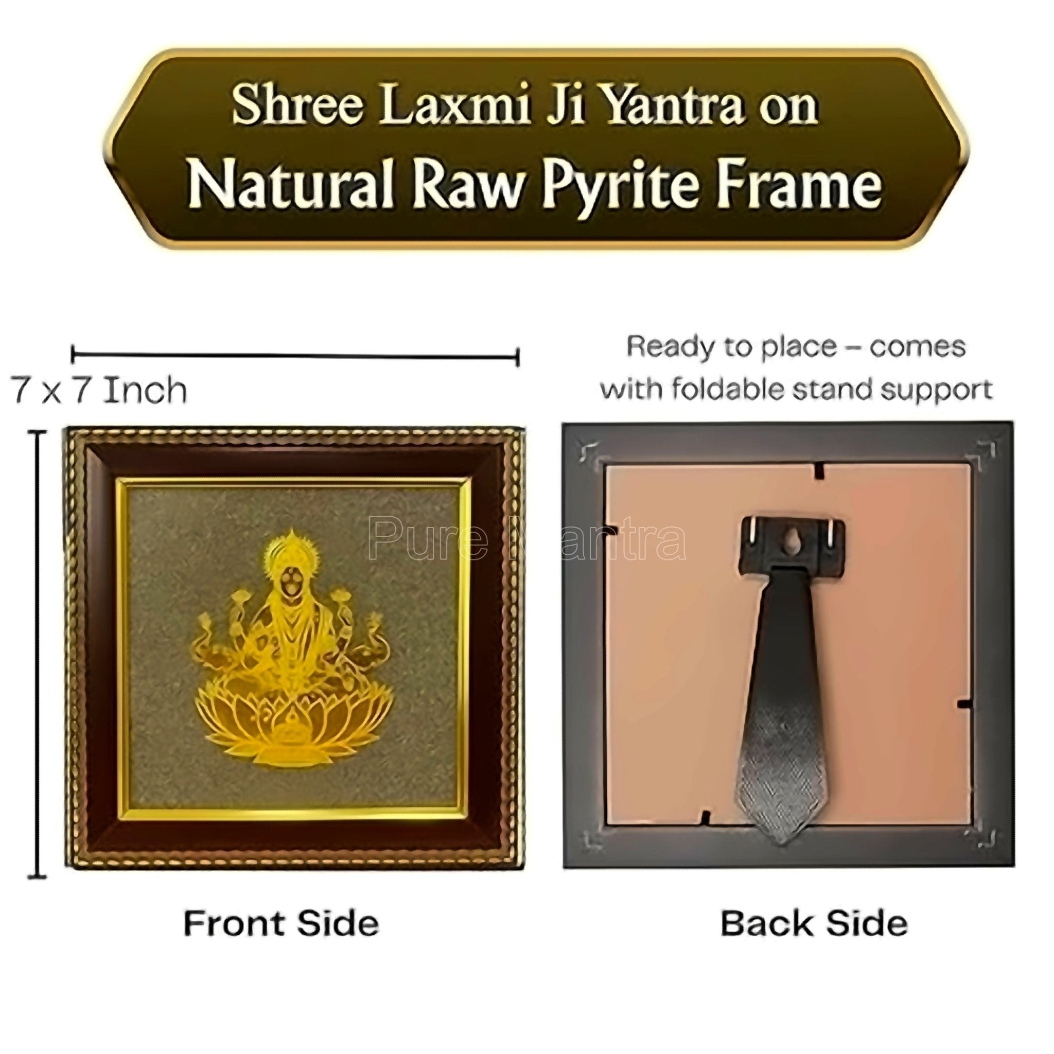 Laxmi on Raw pyrite Frame(Lab Certified) - Pure Mantra