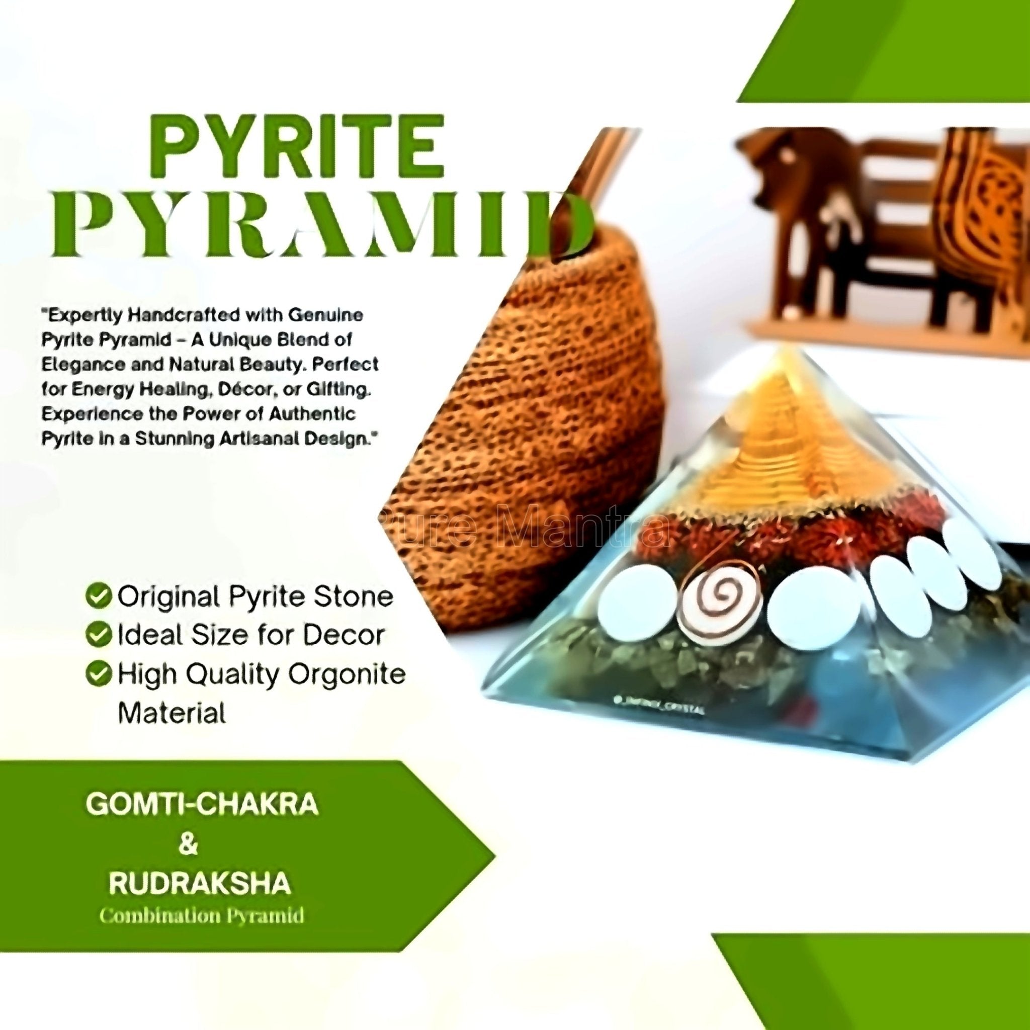 Money Magnet Orgone Pyrite Pyramid For Vastu (Lab Certified) - Pure Mantra