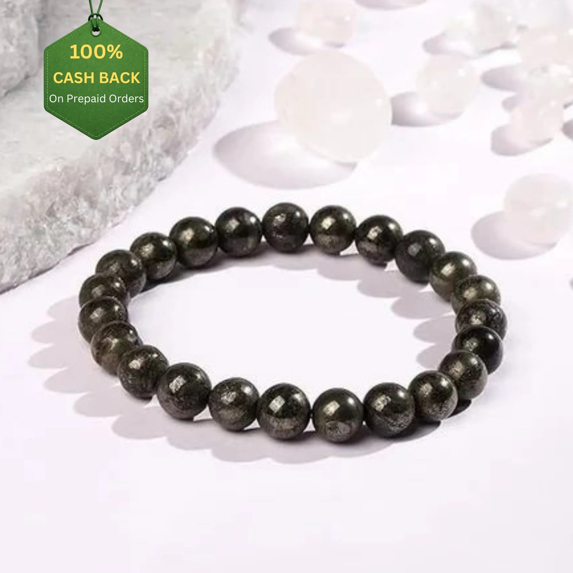Natural Pyrite Stretchable Bracelet(Lab Certified) - Pure Mantra