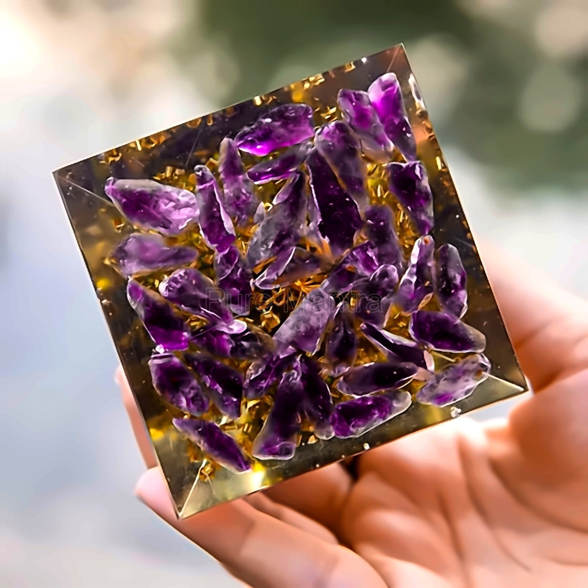 Orgone Peridot Pyramid(Lab Certified) - Pure Mantra