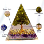 Orgone Peridot Pyramid(Lab Certified) - Pure Mantra