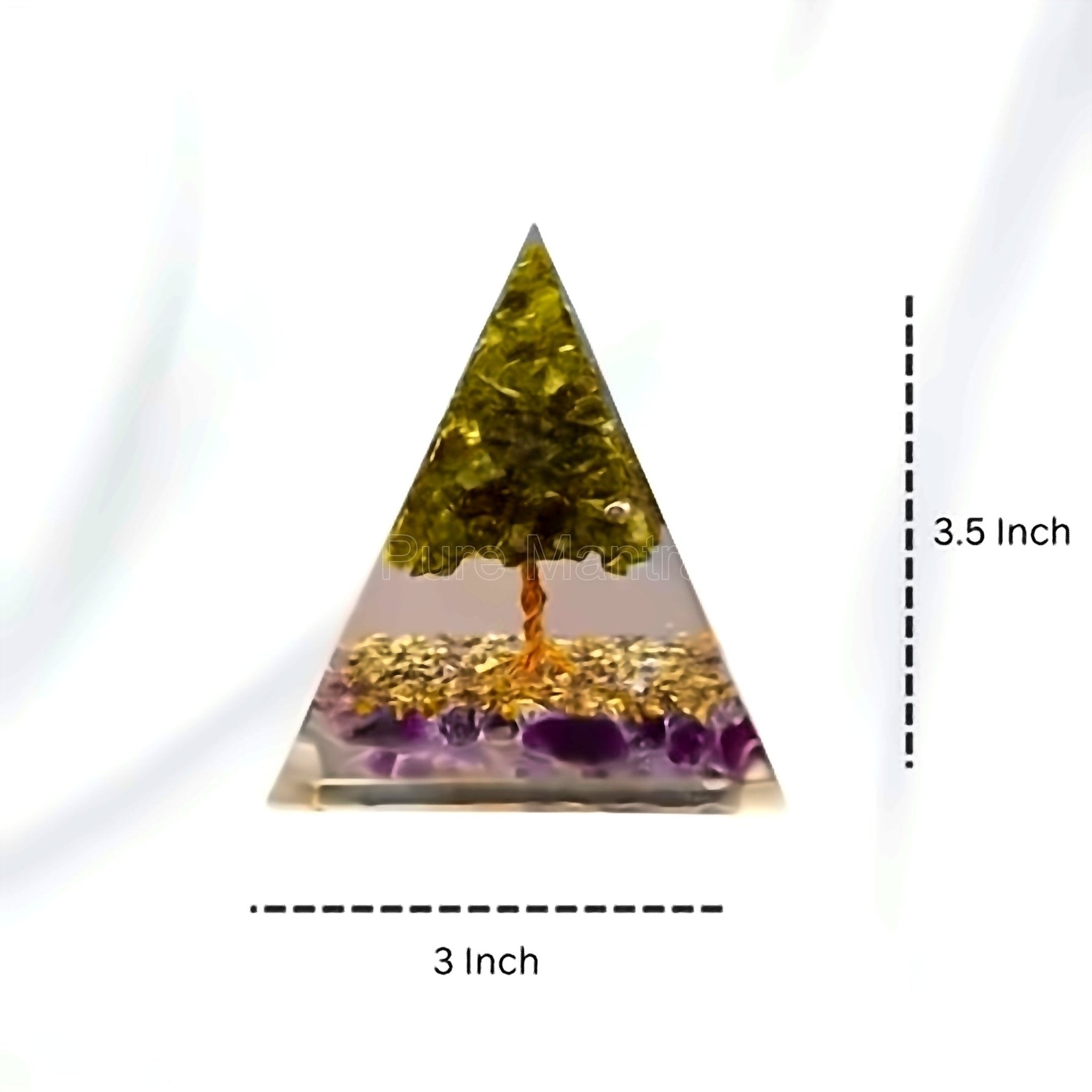 Orgone Peridot Pyramid(Lab Certified) - Pure Mantra
