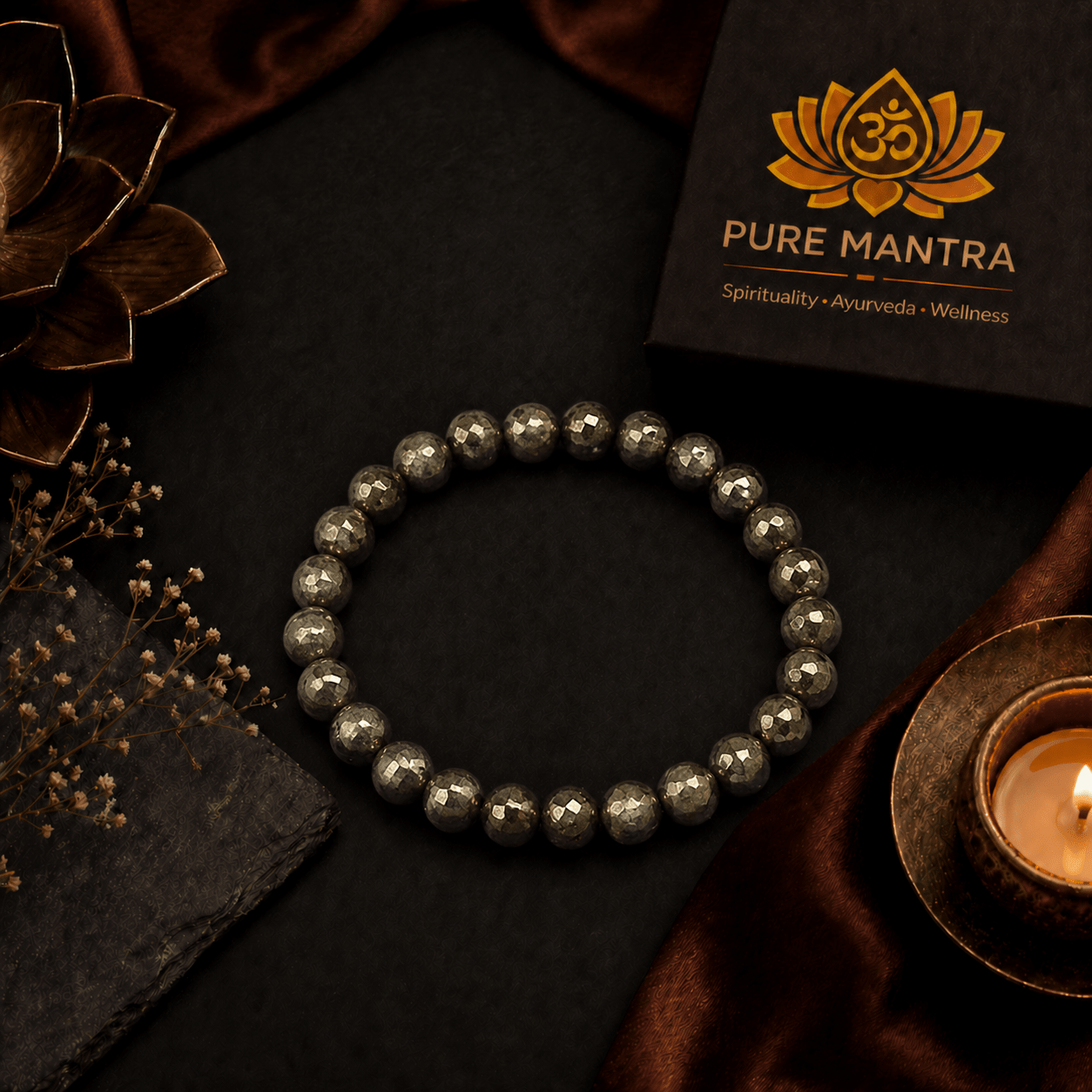 Pyrite Diamond Cut Bracelet(Lab Certified) - Pure Mantra