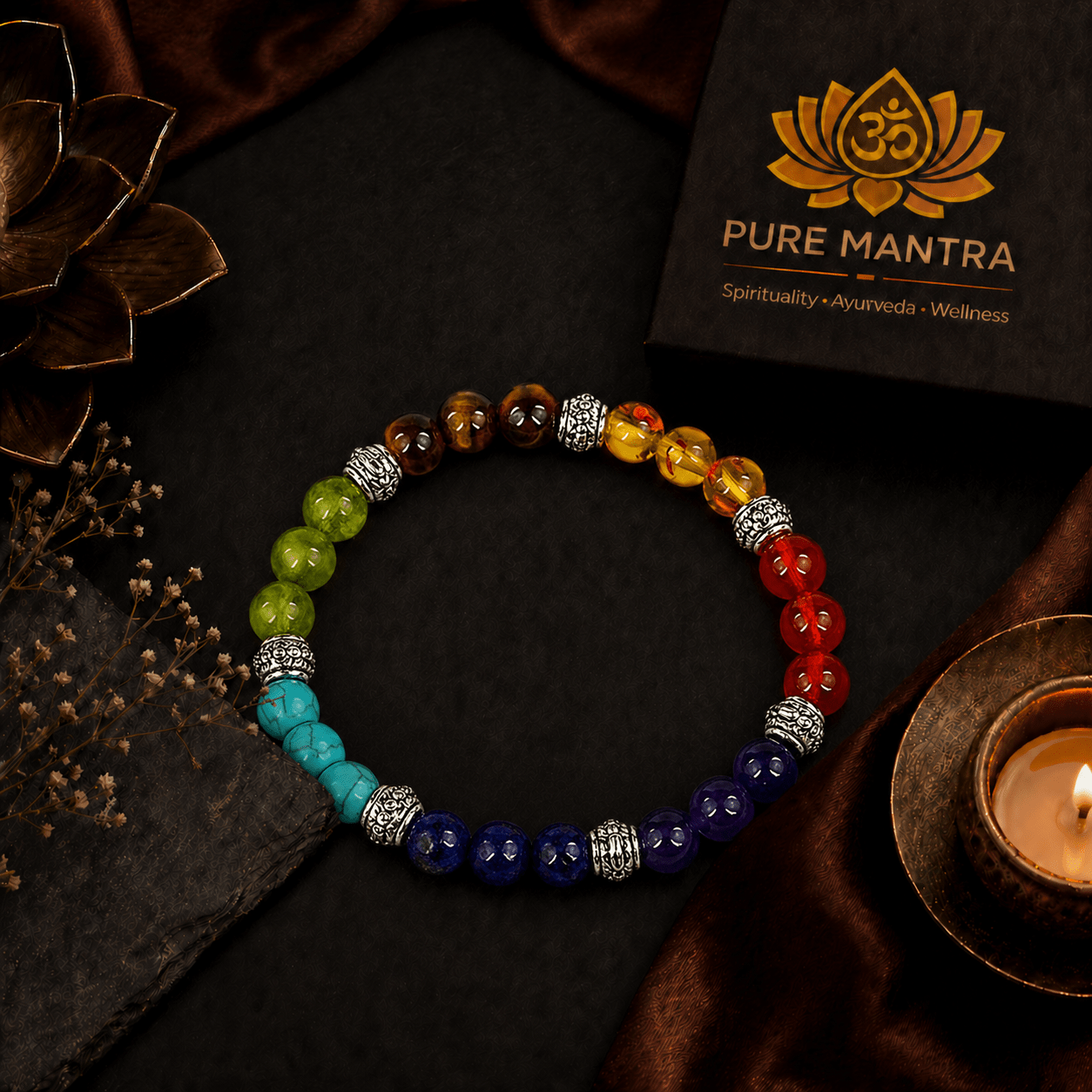 Seven Chakra Bracelet(Lab Certified) - Pure Mantra