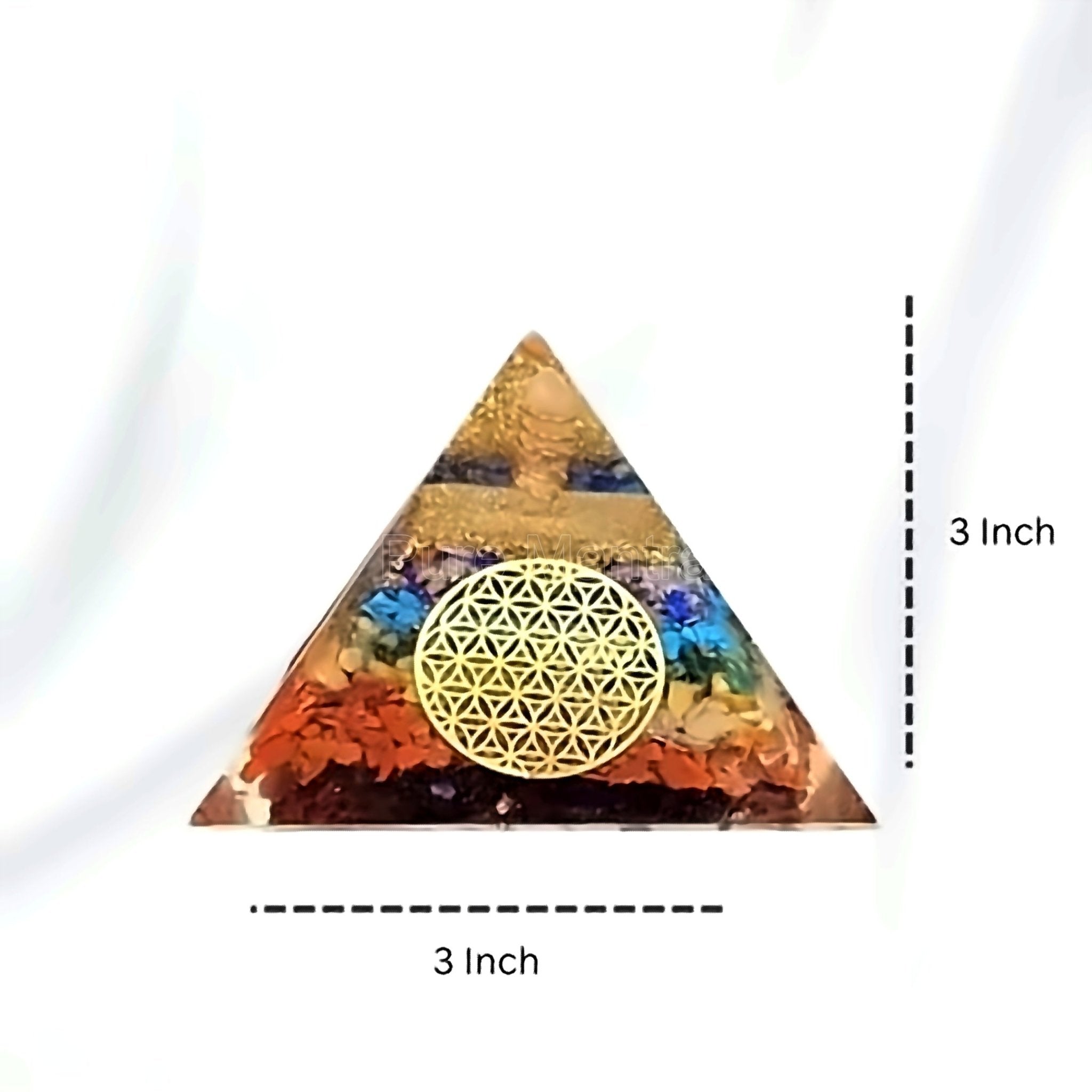 Seven chakra Orgone Pyramid(Lab Certified) - Pure Mantra