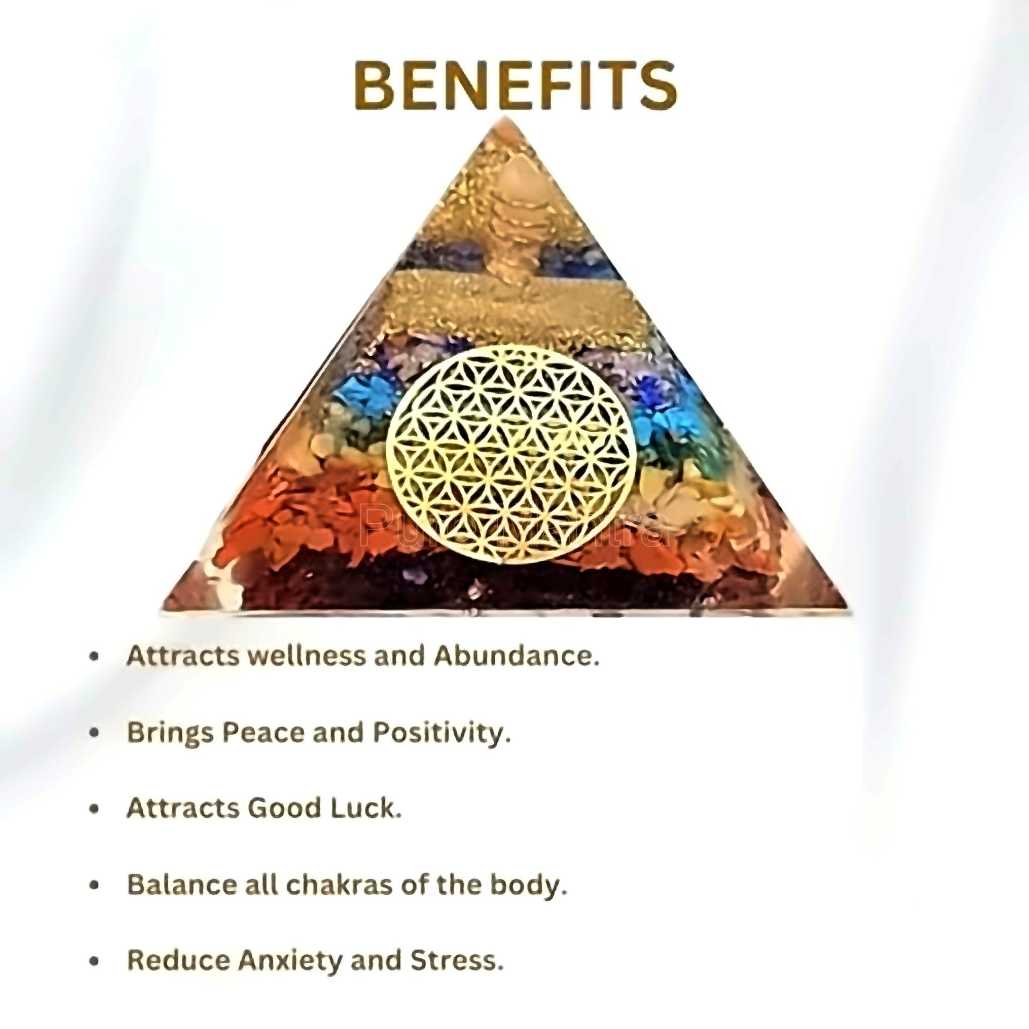 Seven chakra Orgone Pyramid(Lab Certified) - Pure Mantra
