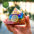 Seven chakra Orgone Pyramid(Lab Certified) - Pure Mantra