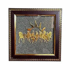 Seven horses on Raw Pyrite Frame(Lab Certified) - Pure Mantra