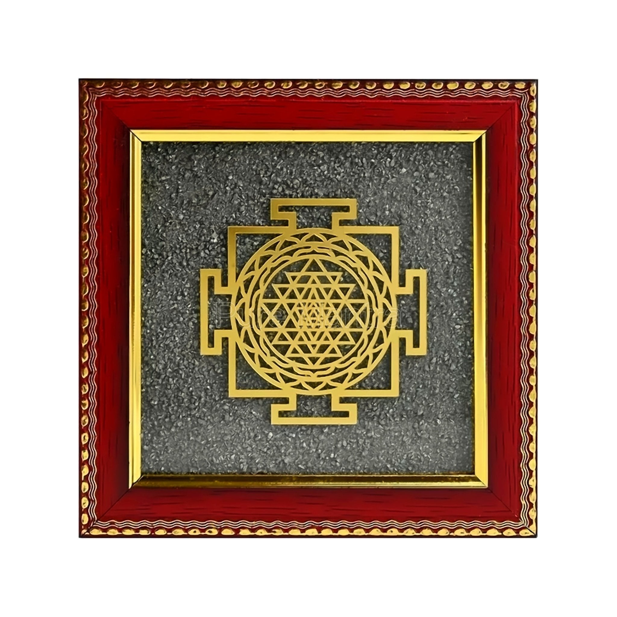 Shree Yantra Pyrite Frame(Lab Certified) - Pure Mantra